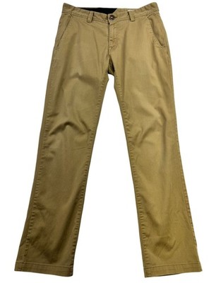 Volcom Mens Flat Front Classic Khaki Pants Size 31 Tan Straight Leg Relaxed