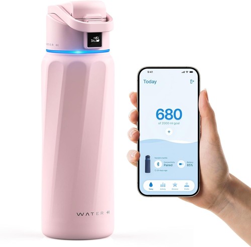 BPA-Free Stainless Steel Water Tracker Bottle, 32oz with Insulated Design - Pink - Picture 3 of 11