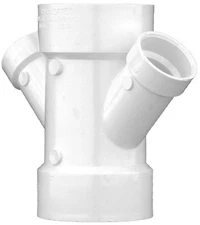 CHARLOTTE P612 4" x 4" x 3" PVC Wye Reducing Double All Hub