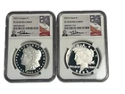2023-S Proof .999 Silver Morgan & Peace $1 Set NGC PF70UC Uram Signed Flag 5B