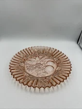 Federal Glass Co. Vintage Pioneer Pattern Pink Depression Glass Fruit Plate 11”