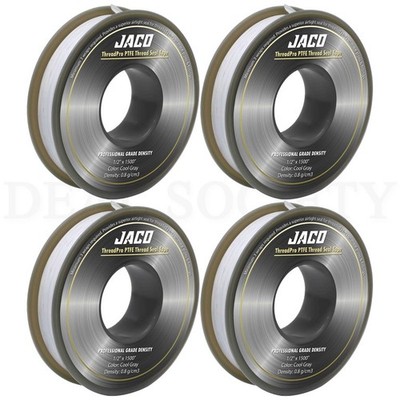 JACO Threadpro High-Density Thread Seal Tape 1/2'' X 125 Ft (Mega Roll) Lot of 4