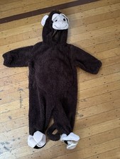 Miniwear Brown Monkey Plush Halloween Costume Baby 12 Months SOFT One Piece