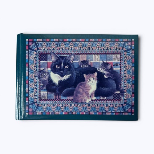 Vintage 1990 Cat Guest Book Lesley Anne Ivory Markings Green Hardcover Unused