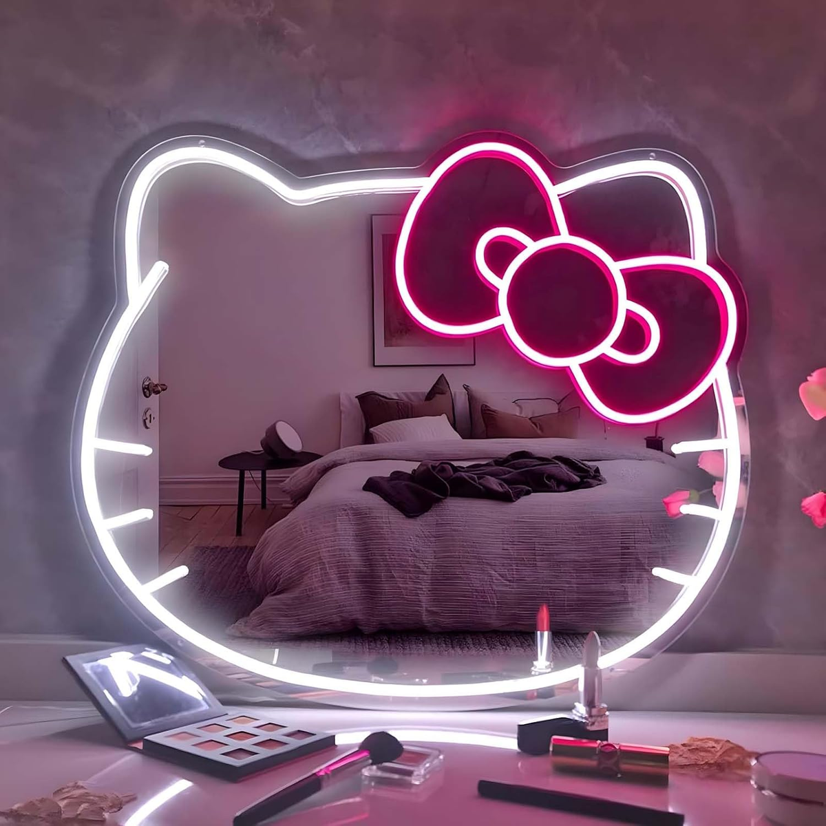 Hello Kitty LED Vanity Mirror with Dimmable Lights - Perfect Kids