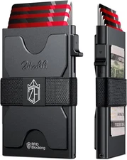 Minimalist RFID Blocking Slim Card Holder Wallet for Men, Holds 12+ Cards