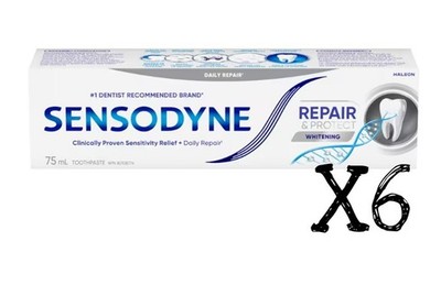 75ml Sensodyne Repair Protect Daily Repair Toothpaste Whitening Novamin x6 Canad