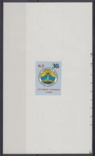 NEW ZEALAND 1988 STAMPWAYS OTOROHANGA POST 30c BLUE PROOF SHEET (ID:090/D66335)