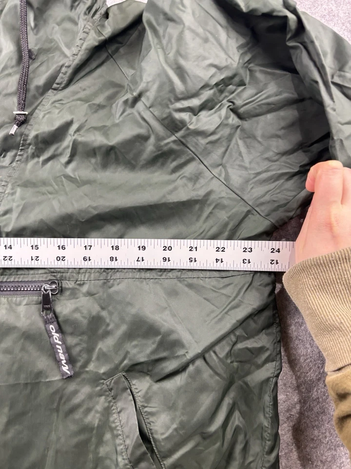 Cortavientos retro Old Navy para hombre M 1/2 cremallera nailon con capucha anorak de colección años 90 VER* Foto 3 de 4