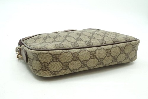 Auténtico mini bolso de hombro Gucci GG Plus de cuero PVC marrón - Imagen 4 de 10