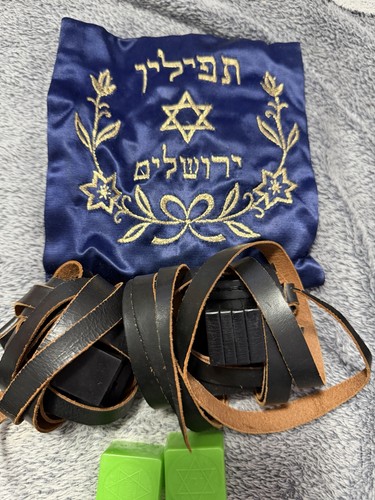 Tefillin Tfilin Tfillen  Blue Bag Judaica Jewish