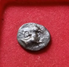 AEOLIS, KYME Circa 320-250 BC. Æ15 Forepart of horse _ one handled cup