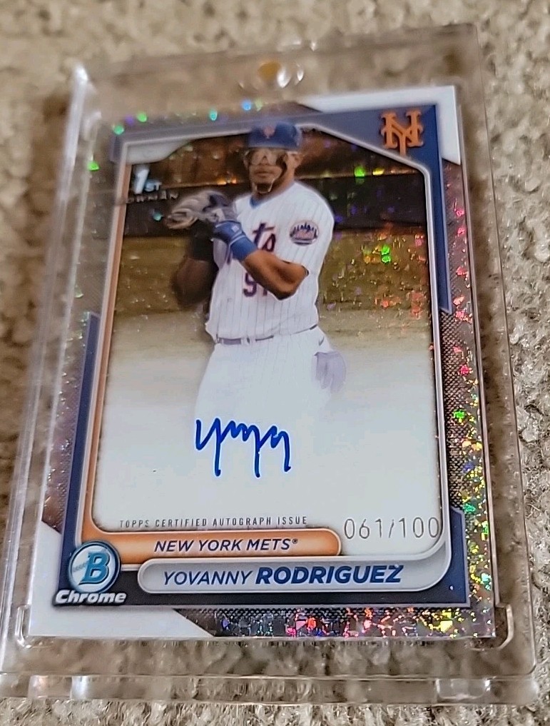 YOVANNY RODRIGUEZ 2024 BOWMAN CHROME /100 MINI DIAMOND 1ST AUTO CPA-YR