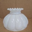 Vintage Milk Glass Melon Lamp Shade .