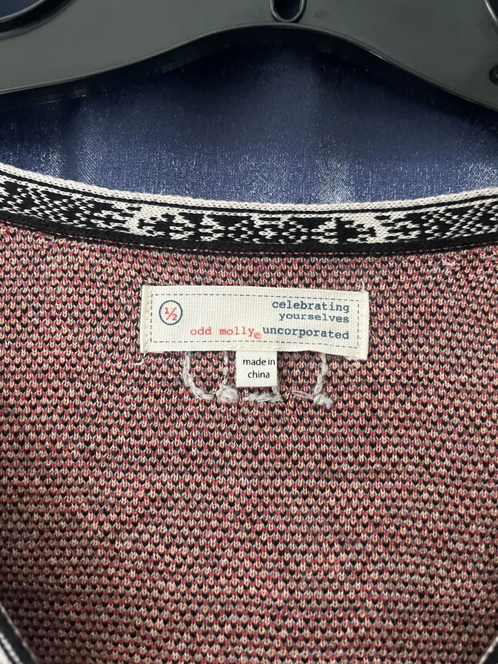 Hermoso Poncho Suéter Algodón Hecho por Odd Molly Boutique Talla 1/2 Mediano Foto 4 de 4