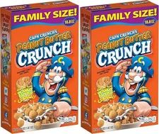 (Free Duty Tax) Cap'n Crunch Cereal, Peanut Butter, 18.8oz Box, Packaging Ma