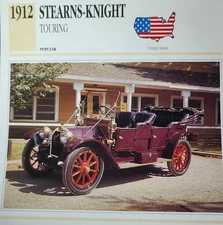 Stearns Knight Car Picture Spec Info Detail Collector Card Original Vintage 
