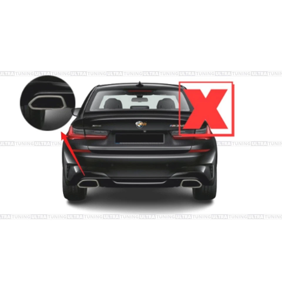 For 2019-2022 BMW 3 Series 330i M340i G20 M Sport Carbon Fiber Rear Diffuser LED Foto 2 de 4