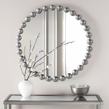 Madison Park Round Mirror, Metal Frame Circle Mirror 27 inch, Wall Art Decor Mou