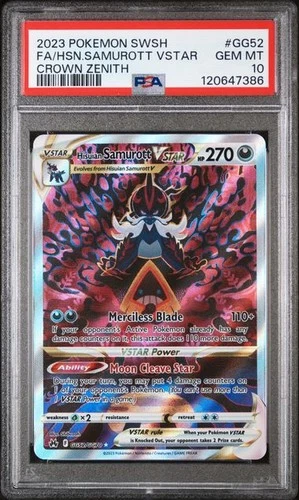 Pokemon Hisuian - SAMUROTT VSTAR PSA10 CROWN ZENITH CRZ GG52 English Admurai