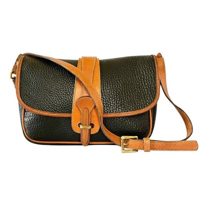 【希少】Dooney & Bourke オールレザー バッグ ヴィンテージ Vintage Dooney & Bourke Black AWL British Tan Leather Equestrian