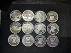 Collection of 12.Troy ounce Round.999 fine silver From  Reputable Mint's Auction