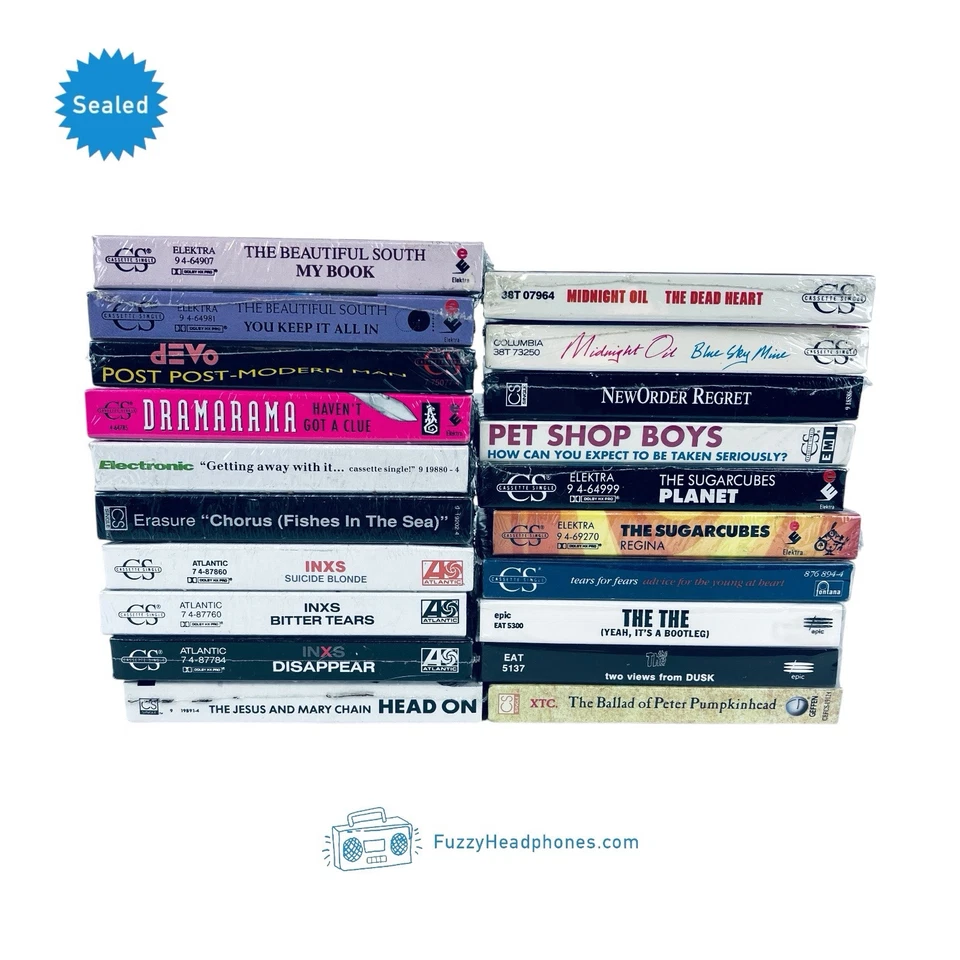 20 SEALED New Wave Single Cassette Tapes: Sugarcubes INXS XTC Erasure New Order - Image 3 of 4