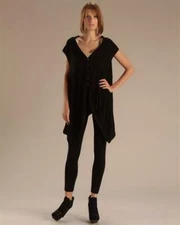 ONE GREY DAY BLACK ASYMMETRICAL VEST