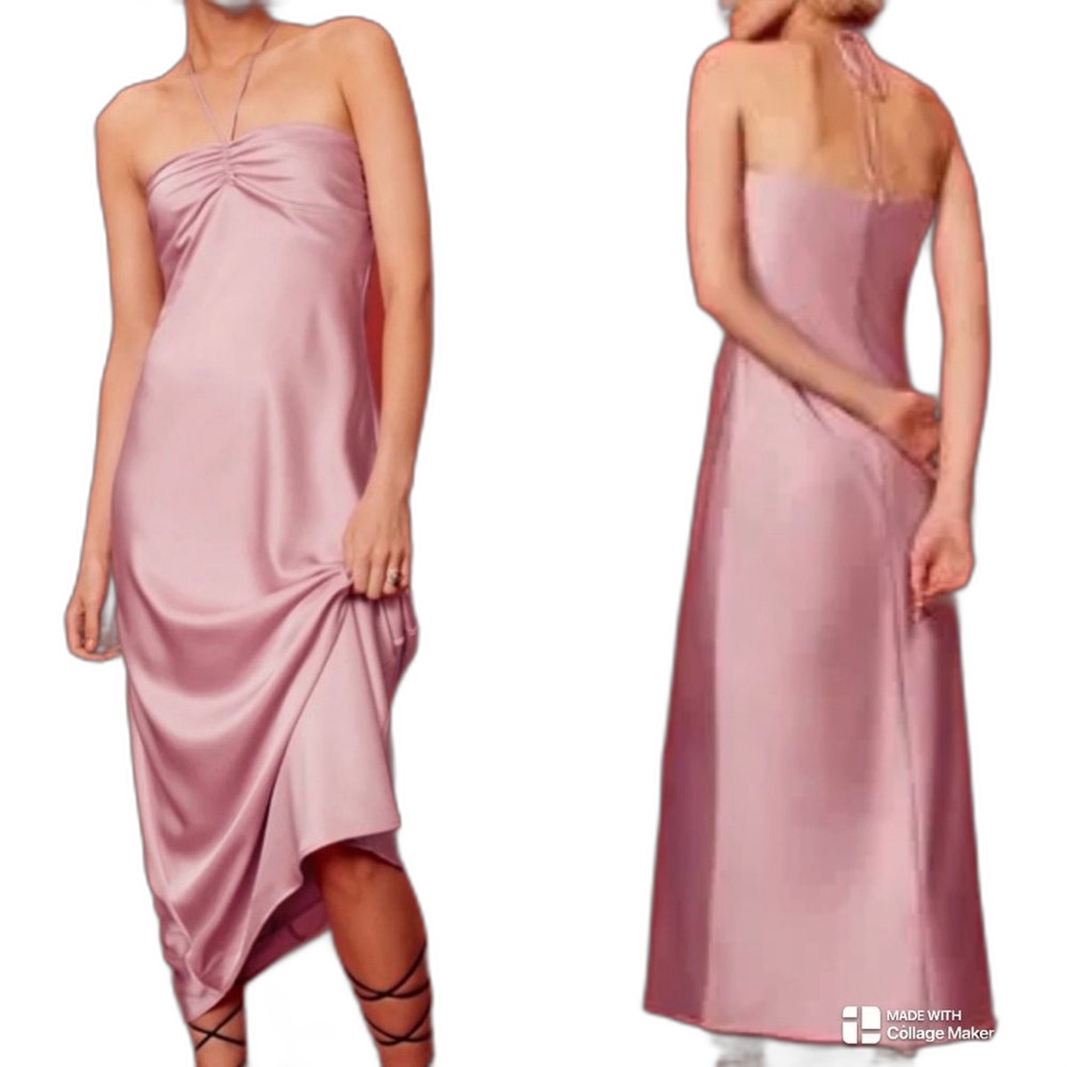 reformation valora satin dress Pink Reformation Valora Satin Midi Dress by Reformation