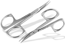 Nagelschere Hautschere Set Schlank + Kr&auml;ftig Gebogen 9,5 cm Edelstahl 2 Teilig