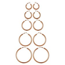 Women's Stainless Steel Hoop Earring Stud Gorgeous Rose Gold Jewelry A Pair/ Set