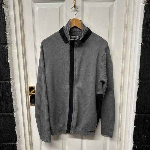 Lambretta Grey Cardigan/Jumper Jacket Size XL | Coat Ribbed Mod Casuals Men's