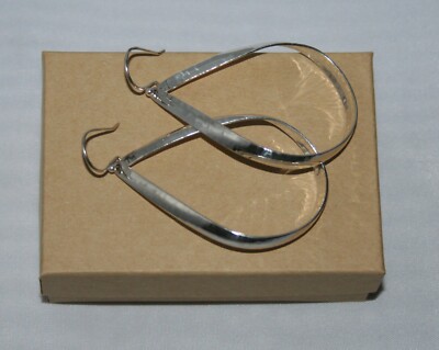 Silpada Large Teardrop ''Do The Twist'' Hoop Sterling Silver Dangle Earrings W3068