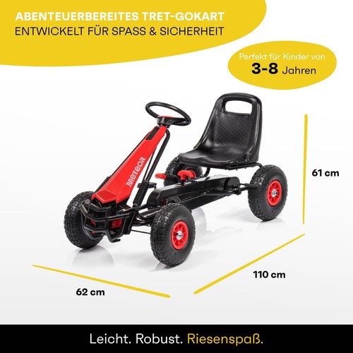 Kinderfahrzeug GOKART Tretauto für Kinder Auto Handbremse mit 4 Rädern bis 30 kg - Bild 6 von 16