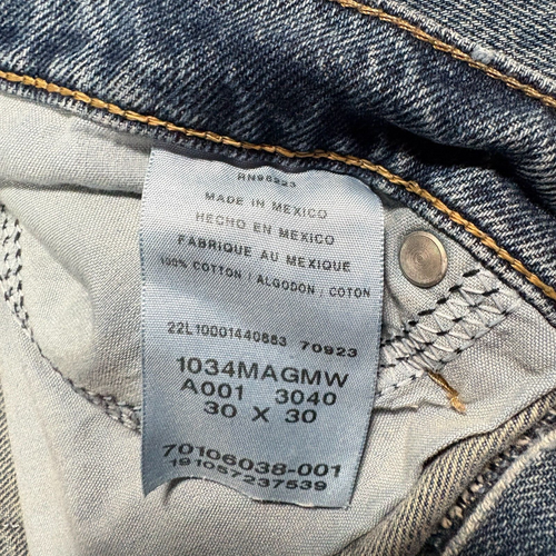 Jeans uomo Wrangler taglia 30 x 30 blu denim lavaggio medio pantaloni gamba dritta - Foto 3 di 7