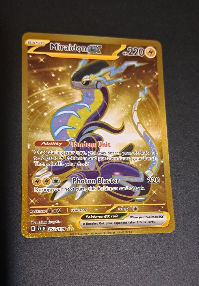 FINALLY pulled the gold Miraidon EX from Scarlet and Violet : r/PokemonTCG