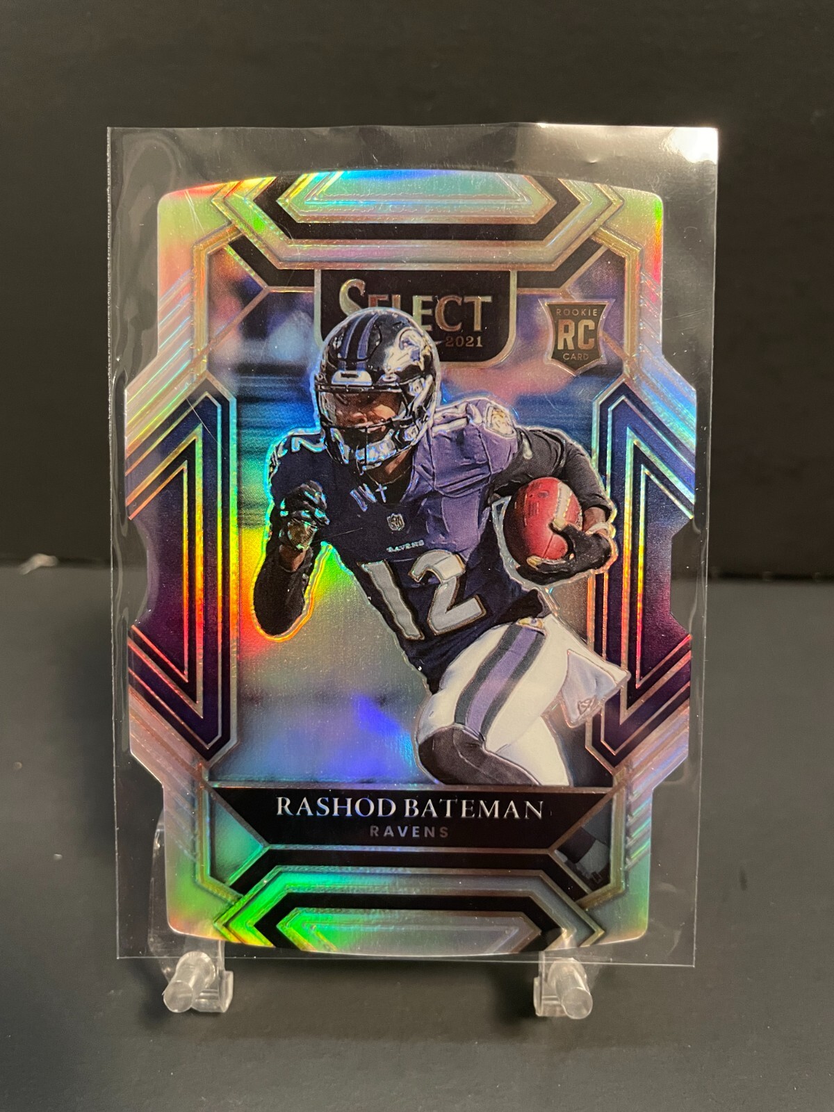 2021 Select Rashod Bateman Club Level Die-Cut Silver Prizm Rookie RC #255 Ravens