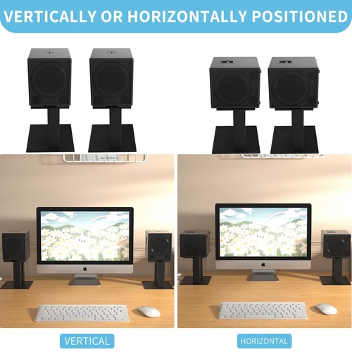 Universal Speaker Stands 1 Pair, Desktop Metal Monitor Audio Speaker - Picture 5 of 5