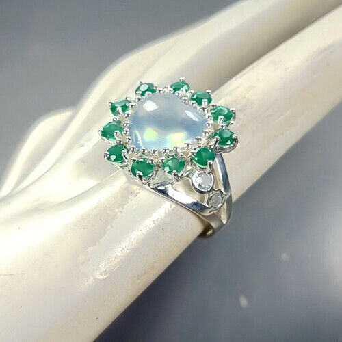 Jewelry 8 ct Natural Aquamarine Ring 925 Sterling Silver Size 8 /R391660 - Picture 2 of 8