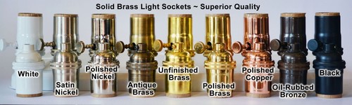 Unfinished Brass Lamp Socket - Light Socket - 3-Way Vintage Pendant - Copper - - Picture 2 of 2