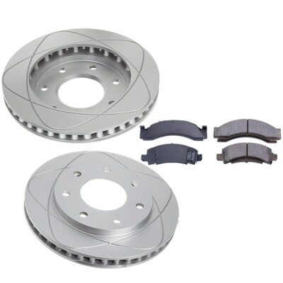 Front Vented Disc Brake Rotors & Pads For Chevrolet G30 92-75, P30 96-76; 327mm