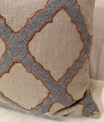 20” FRET Holland & Sherry Lhasa Trellis Charcoal Custom Pillow Cover $350 Retail - Picture 6 of 21