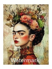 Frida Kahlo Collage Portrait Cotton Fabric Quilt Block Quilting Sewing 36B