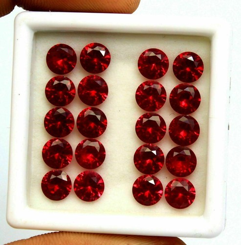 20.20 Cts Ruby Round Shape Loose Gemstone 20 Pcs Lot - Picture 2 of 2