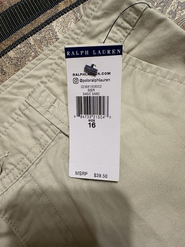 Polo Ralph Lauren Boys Khaki Chino Cargo Shorts Size 16 NWT - Picture 4 of 5