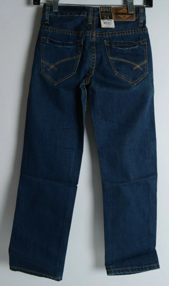 全新带标签 YOUTH BILLABONG 常规直筒牛仔裤 50 美元 24 蓝色裤子 — 第 2/2 张图片