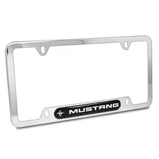 Ford Mustang Real Carbon Fiber Nameplate Chrome Stainless Steel License Frame