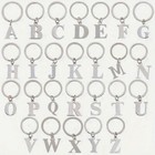 Schlüsselanhänger Buchstabe Silber Edelstahl Anhänger Keyring Alphabet