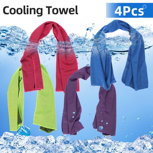 4 x Kühlendes Handtuch Kühlhandtuch Kühltuch Sporthandtuch Cooling Towel Neu - Bild 1 von 11