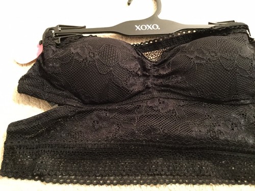 XOXO Black Strapless Lace Bra. Removable Pads. Cut-Out Sides. Size Medium. NEW. - Bild 2 von 8